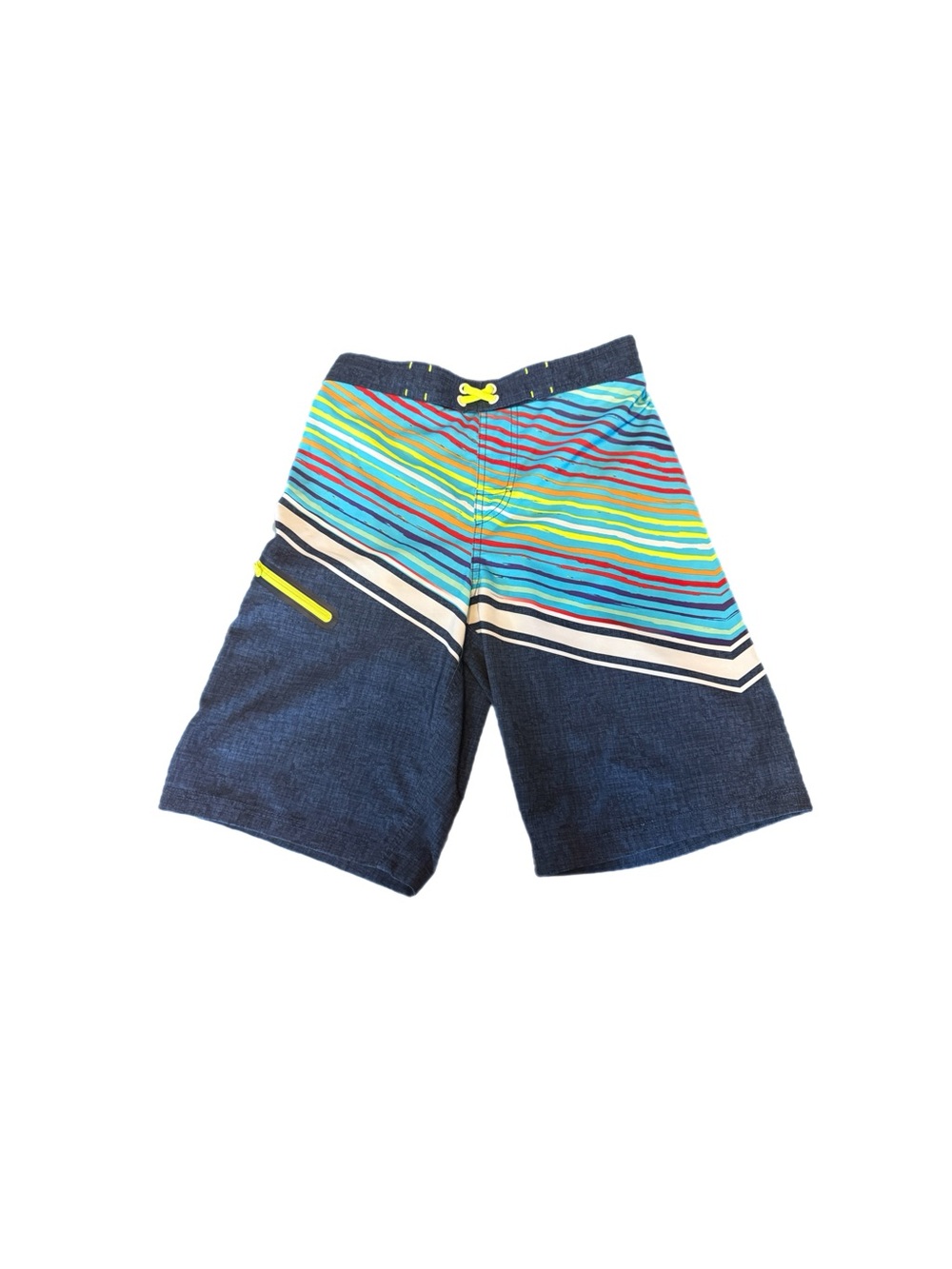 Wonder Nation Youth Boys Striped Board Short Swim Trunks Sz XL 14/16 W/Pocket